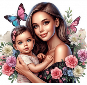 11468 Mama bebe claveles y Mariposas 02-min Mama bebe claveles y Mariposas 02