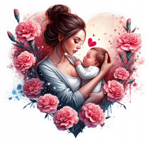 11474 Mama y Bebe corazon de Claveles 01-min Mama y Bebe corazon de Claveles 01