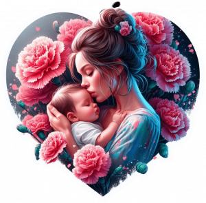 11475 Mama y Bebe corazon de Claveles 02-min Mama y Bebe corazon de Claveles 02