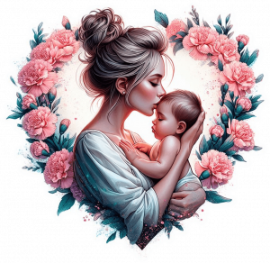 11477 Mama y Bebe corazon de Claveles 04-min Mama y Bebe corazon de Claveles 04