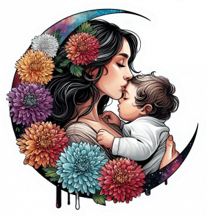 11482 Mama y Bebe Media Luna Crisantemos 01-min Mama y Bebe Media Luna Crisantemos