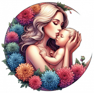 11483 Mama y Bebe Media Luna Crisantemos 02-min Mama y Bebe Media Luna Crisantemos