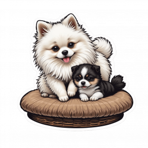 Pomerania y Cachorro