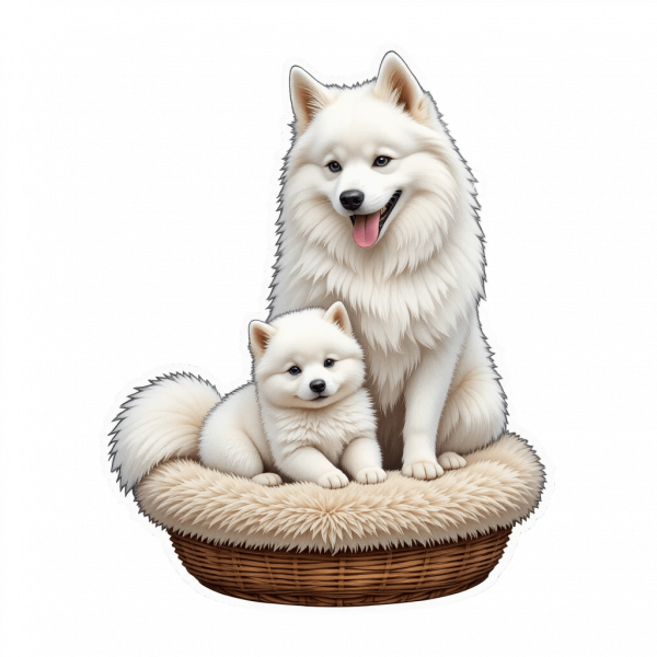 11841 Samoyed y Cachorro 02-min Samoyed y Cachorro