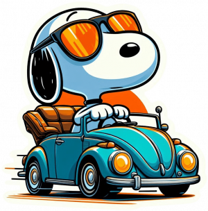 Snoopy Manejando