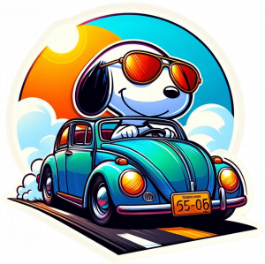 Snoopy Manejando