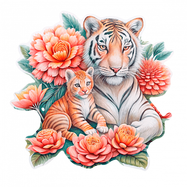 Tigre y Prole en Flores 01