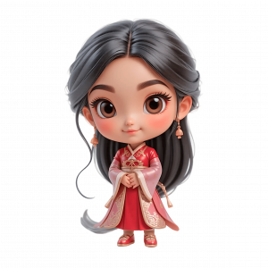 12033 Princesa Mulan Muñequita 3D-min Princesa Mulan Muñequita 3D