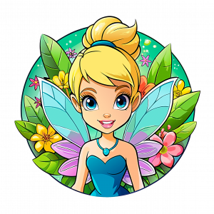Tinker Bell En Corona De Flor