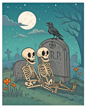 Calaveras Celebrando Halloween