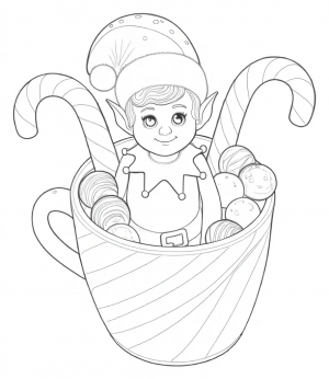 Ref.1188-Duende y taza chocolate navidad