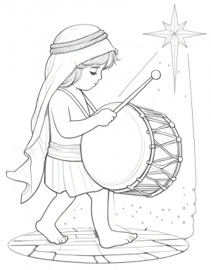 Niño Tamborilero Colorear