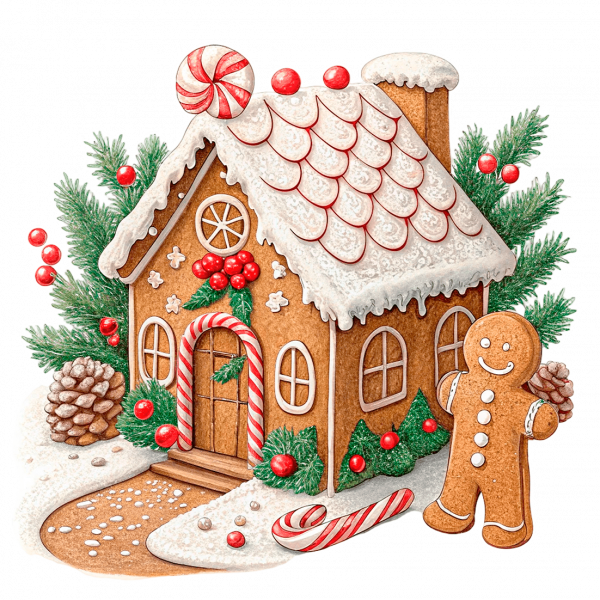 Casitas Y Hombre De Jengibre