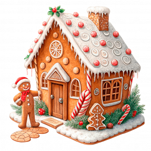 Casitas Y Hombre De Jengibre