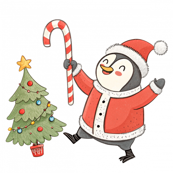 15021 Pinguino Celebrando la Navidad (6) -min Pingüino Celebrando La Navidad