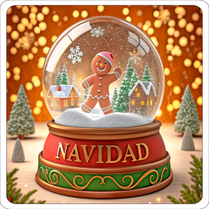 Navidad Y Gingerbred Man En Cristal