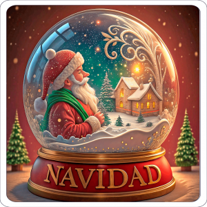 Navidad Y Santa Claus En Cristal