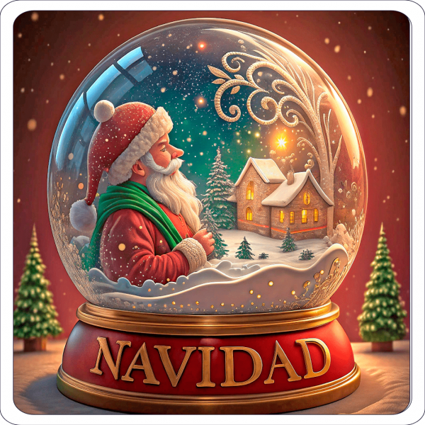 Navidad Y Santa Claus En Cristal