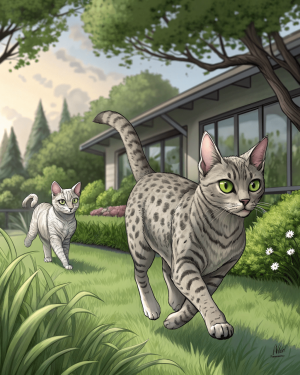 Mau Egipcio Moteado Plateado (Silver Spo