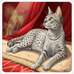 Mau Egipcio Moteado Plateado