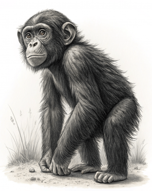 Bonobo O Chimpanc‚ Pigmeo, Pan Paniscus, Del Congo