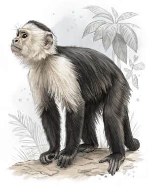 Capuchino De Cara Blanca, Cebus Capucinus, Costa Rica