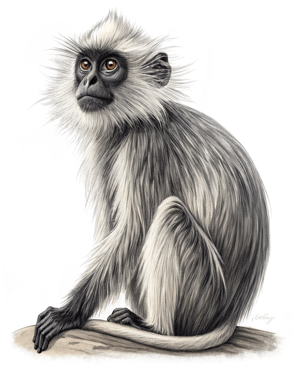 Langur De Hoja, Trachypithecus Geei, Bután