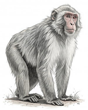 Macaco Rhesus, Macaca Mulatta, India