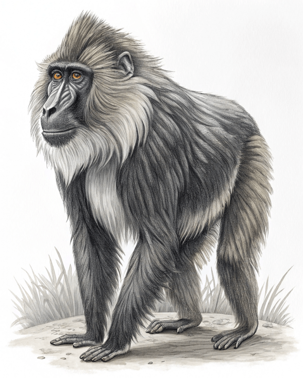 15639 Mandril, Mandrillus sphinx, Gabón-min Mandril, Mandrillus Sphinx, Gabón