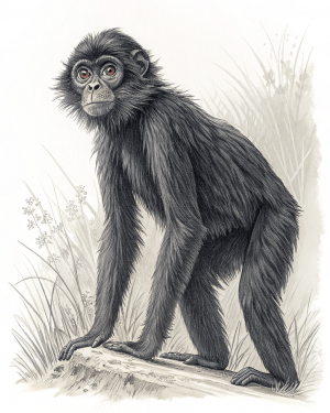 Mono Araña De Cabeza Negra, Ateles Fusciceps, Ecuador