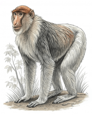 Mono Narigudo, Nasalis Larvatus, Borneo