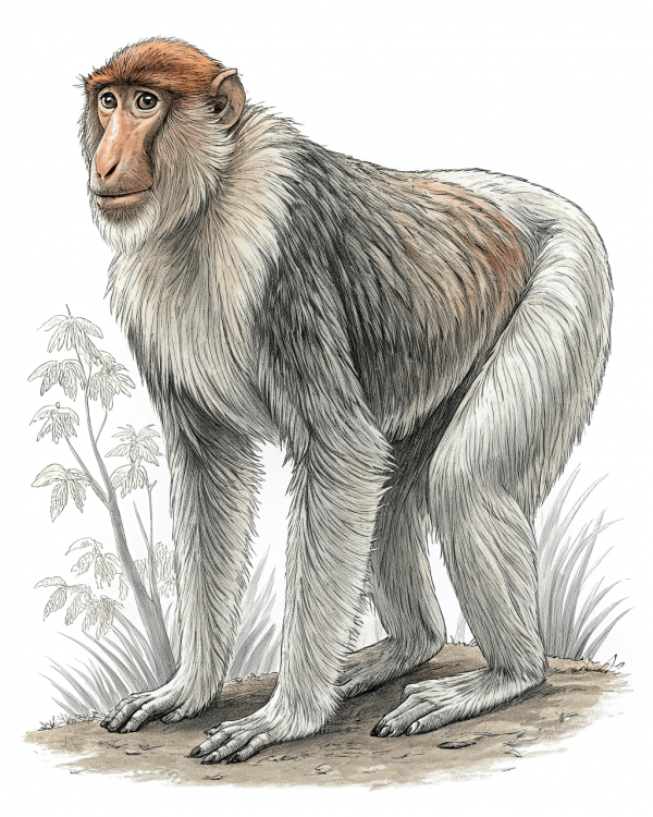 Mono Narigudo, Nasalis Larvatus, Borneo