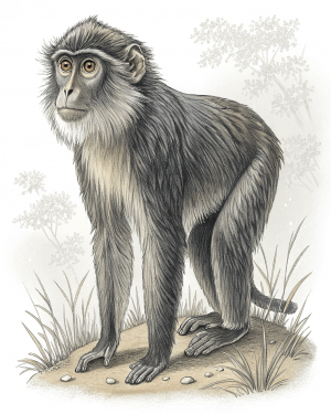 Talapoin Del Norte, Miopithecus Talapoin, Camerún