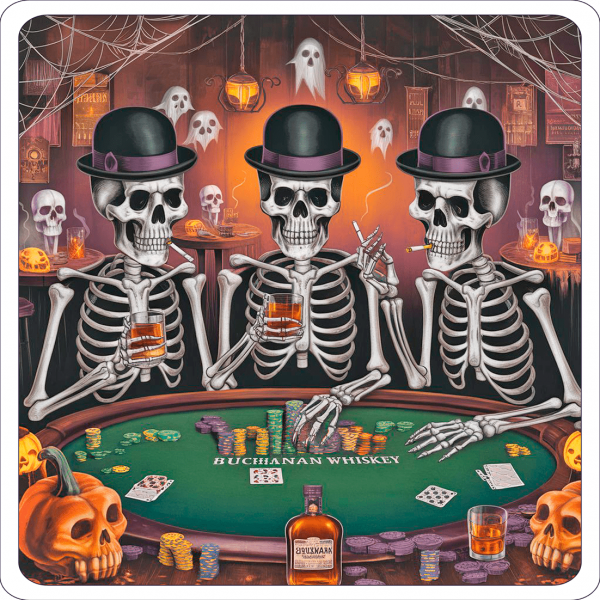 Noche De Brindis Halloween Con Esqueletos