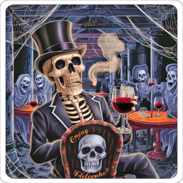 Noche De Brindis Halloween Con Esqueletos