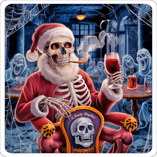 Noche De Brindis Halloween Santa Claus Fantasma