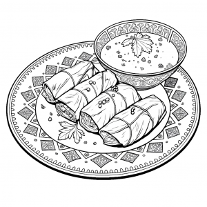 Comida Arabe Dolma (Waraq Enab) Colorear