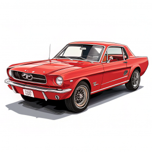 16389 Autos Ford, Mustang, 1964, Rojo. Autos Ford, Mustang, 1964, Rojo.