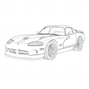 Dodge, Viper Rt10, 1992, Rojo. Colorear