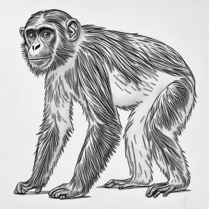 Mamiferos Mono Araña, Negro O Marrón Oscuro, Ateles Geoffroyi. Colorear