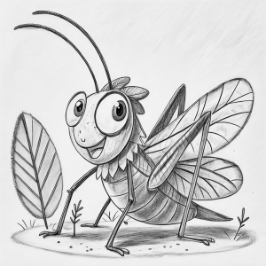 Insectos Katydid Colorear