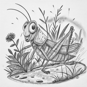 Insectos Grillo Campestre Colorear