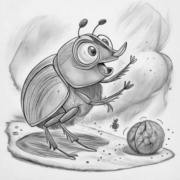 16886 Insectos Escarabajo pelotero Colorear Insectos Escarabajo Pelotero Colorear