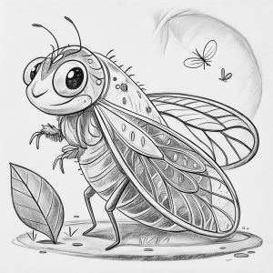 Insectos Cigarra Colorear