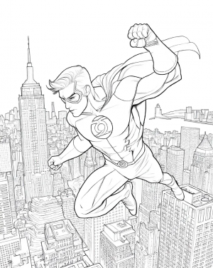 Linterna Verde Colorear