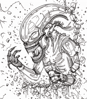 17222 Aliens Xenomorfo destructor (1) Colorear-min Aliens Xenomorfo Destructor Colorear