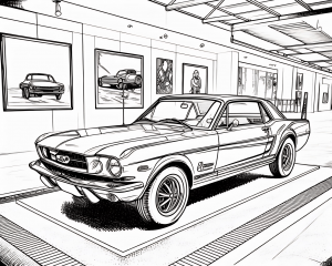 17337 Autos Ford Mustang (primera generación), 1964 Colorear-min Autos Ford Mustang (Primera Generación), 1964 Colorear
