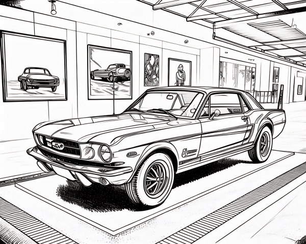 Autos Ford Mustang (Primera Generación), 1964 Colorear