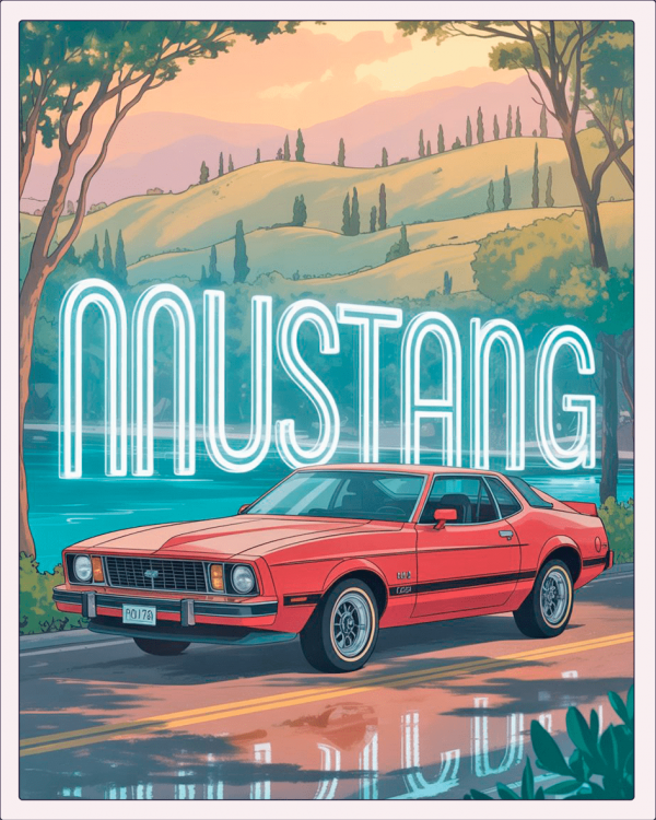 Auto Ford, Mustang Ii Ghia, 1974, Bright Red