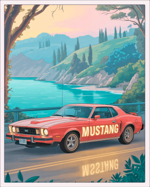 17458 Auto Ford, Mustang II Ghia, 1974, Bright Red (2)-min Auto Ford, Mustang Ii Ghia, 1974, Bright Red